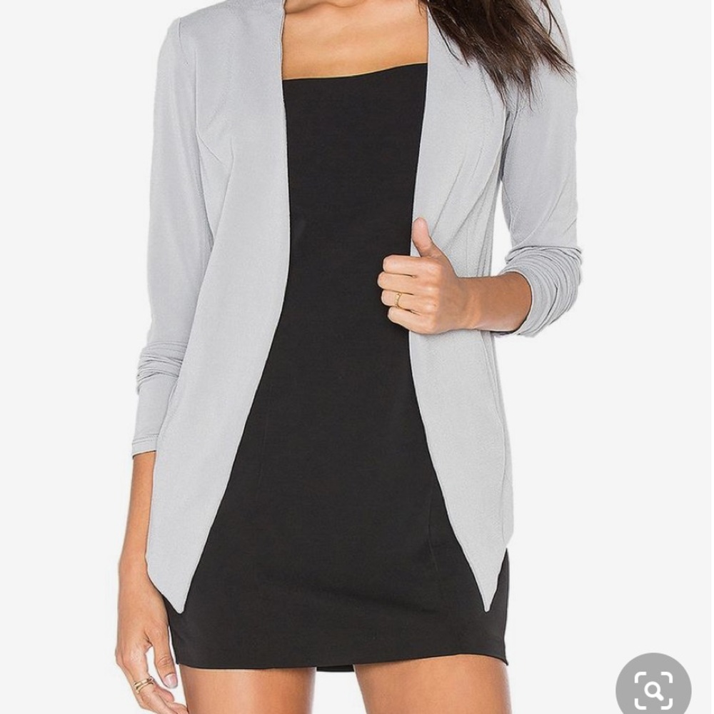 Gray open front blazer by BCBG
